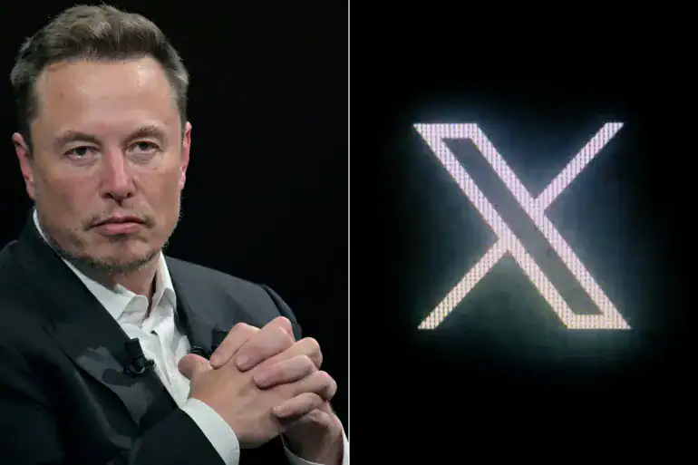 elon musk with X logo formerly known as twitter