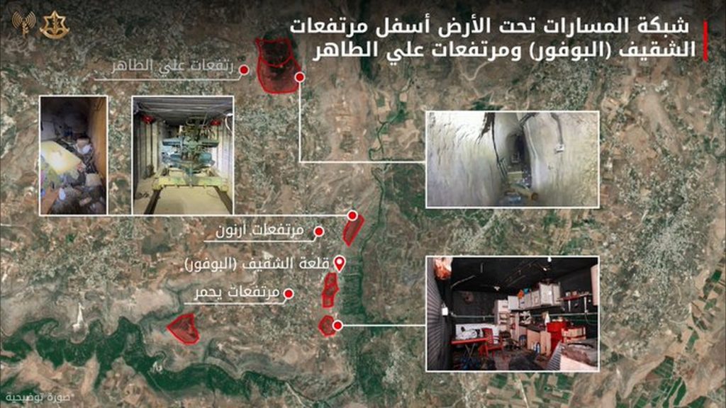 بالفيديو الجيش الإسرائيلي : هكذا تبدو شبكة أنفاق لـ«حزب الله» تحت الشقيف وعلي الطاهر