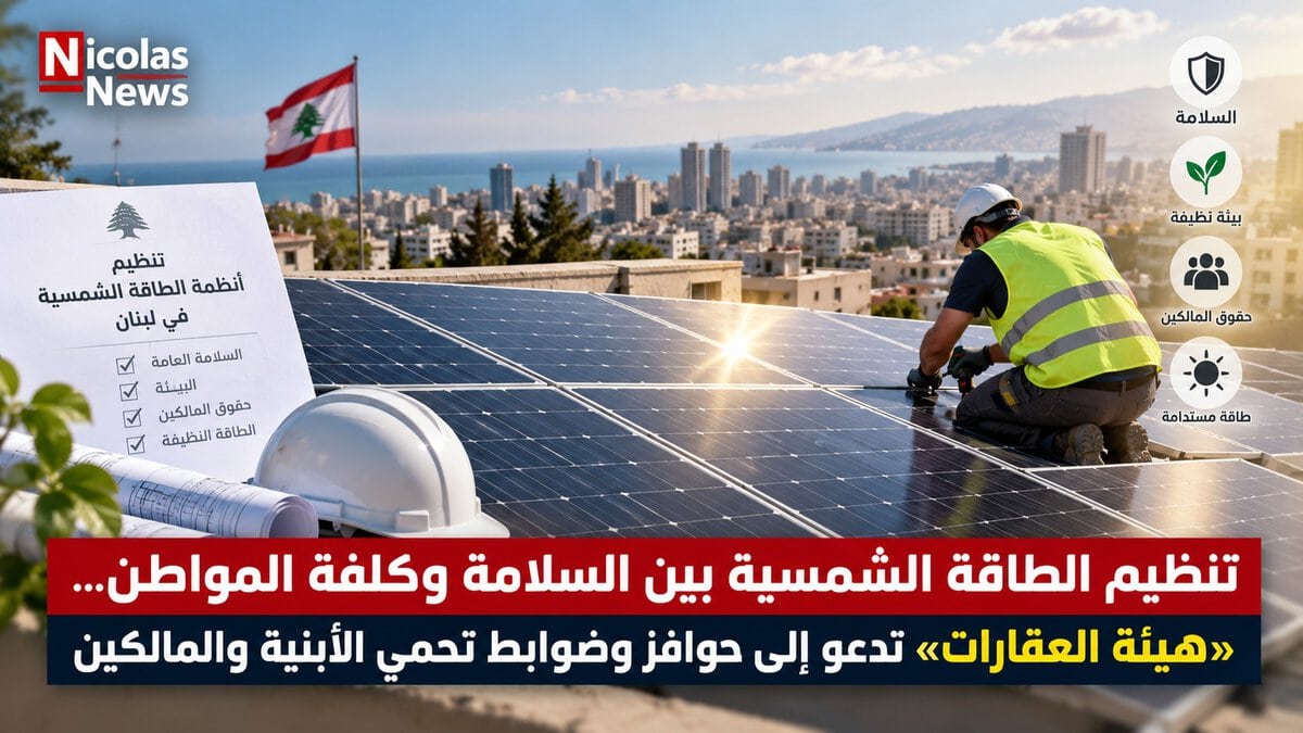 تنظيم الطاقة الشمسية بين السلامة وكلفة المواطن… «هيئة العقارات» تدعو إلى حوافز وضوابط تحمي الأبنية والمالكين