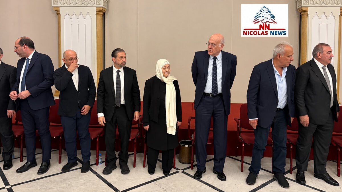 بهية الحريري ممثلة الرئيس سعد الحريري تعزي فيصل كرامي بوفاة صهره